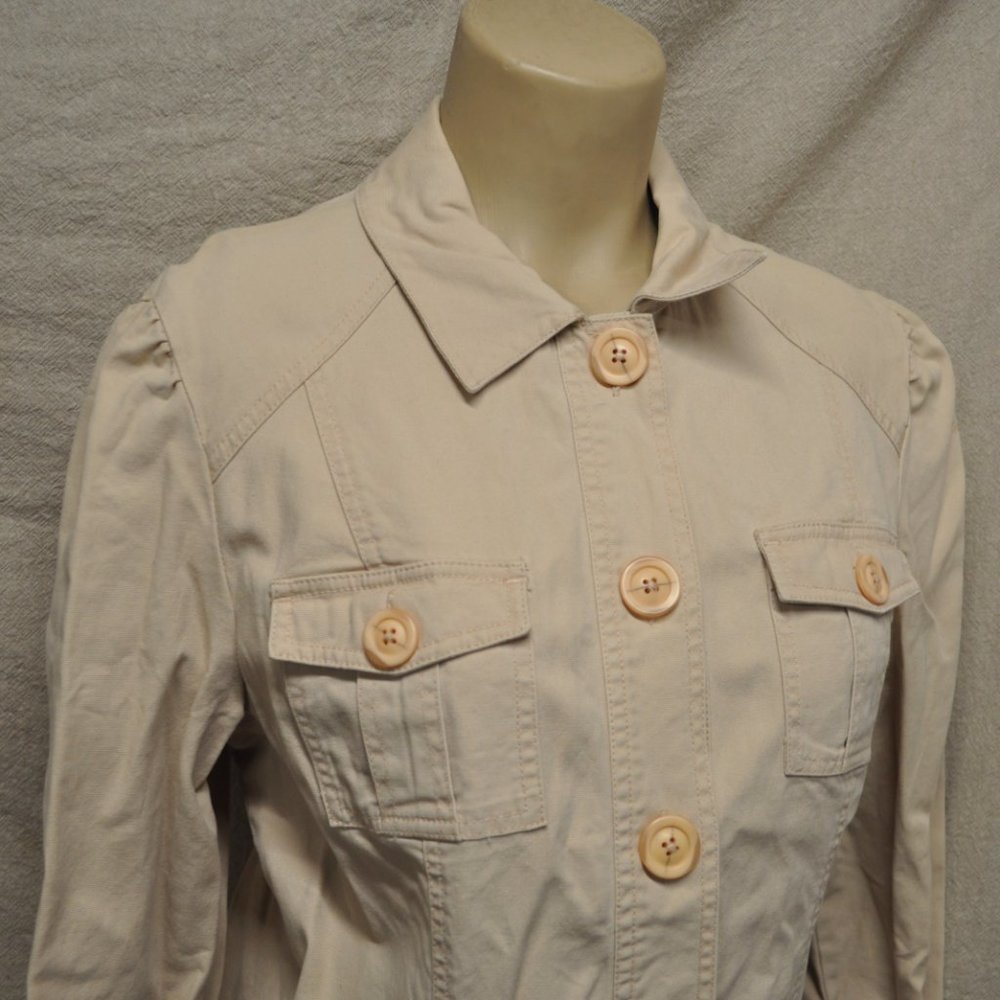 INC international concepts tan safari? Coat jacket size medium petite (140)